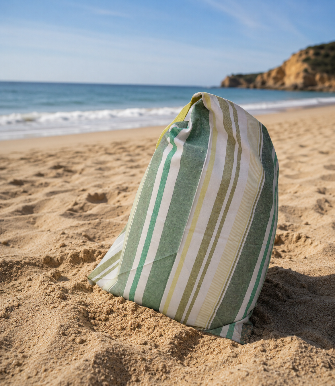Puff de praia Sea Breeze da puffs.pt by Zezinha, feito à mão em Portugal